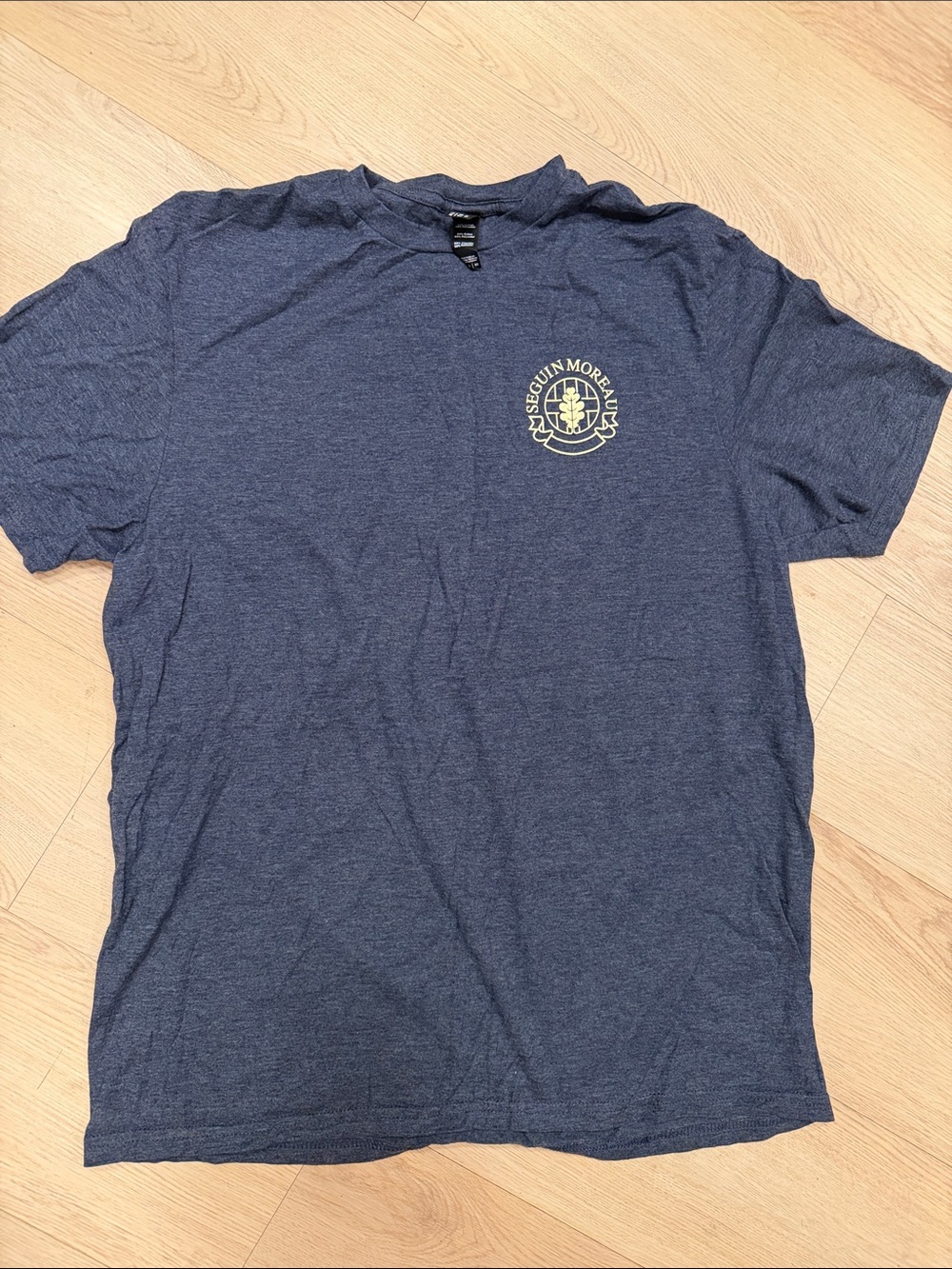 2 for $13 *District Navy Short Sleeve Crew T-Shirt with Light Yellow Chest Emble